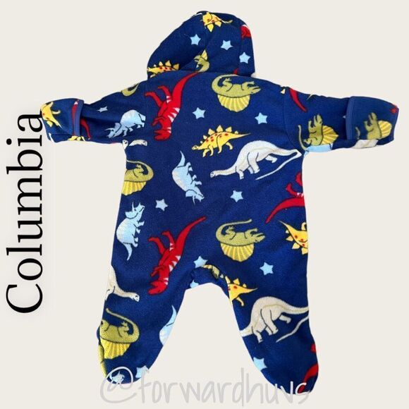 Columbia Dinosaur Fleece Bunting - Size 6 Months - Picture 3 of 8